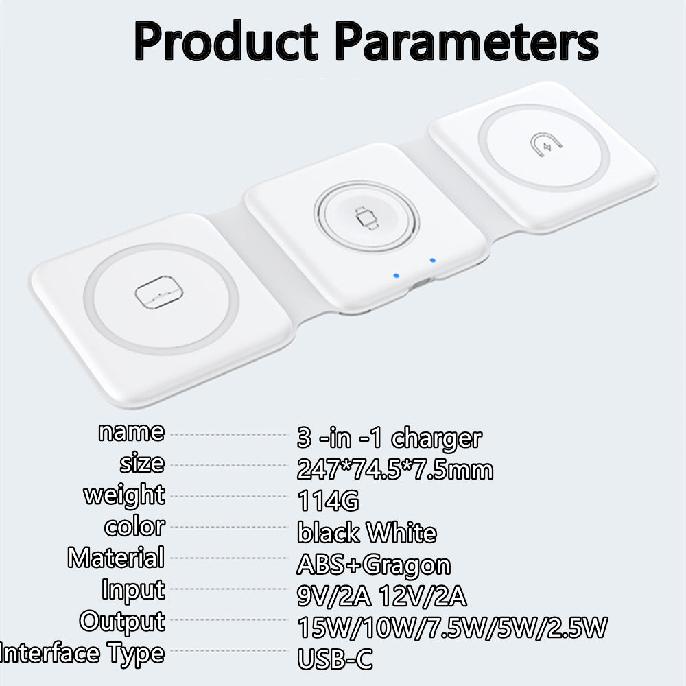 Wireless Charger for iPhone - 3 in 1 Charging Station