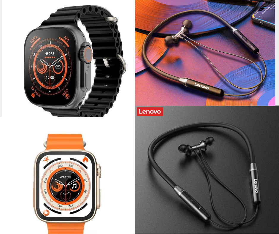 T800 ULTRA OR T900 ULTRA SMART WATCH+LENEVO NECK BAND