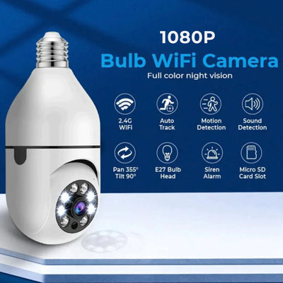 MULTI-FUNCTIONAL WIRELESS SMART HD LIGHT BULB SECURITY CAMERA WITH MOTION SENSORS