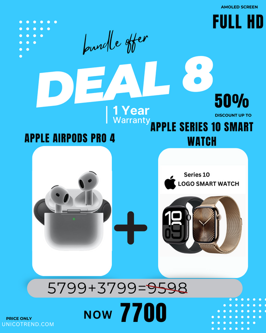 DEAL 8 ( AIRPODS PRO 4+ SERIES 10 SMART WATCH