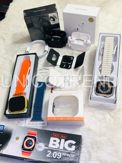 T900 ULTRA SMART WATCH+ AIRPORDS PRO 2 FREE POUCH+METAL STRAPS