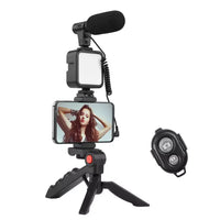 HIGH QUALITY VIDEO VLOGGING KIT WITH MICROPHONE | LED FILL LIGHT | TRIPOD STAND | BLUETOOTH REMOTE