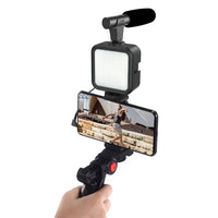 HIGH QUALITY VIDEO VLOGGING KIT WITH MICROPHONE | LED FILL LIGHT | TRIPOD STAND | BLUETOOTH REMOTE